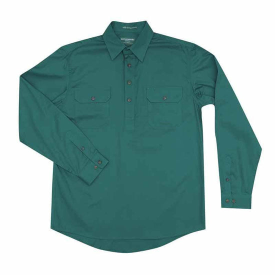 Just Country Cameron 1/2 Button Shirt Men's Dark Green - Diamond K Country