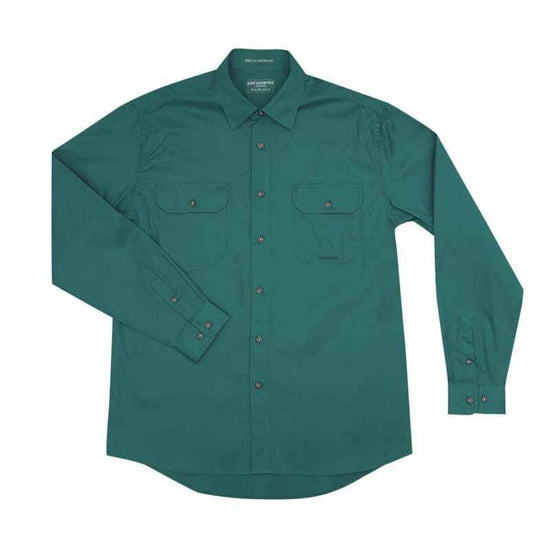 Just Country Evan Full Button Shirt Men's Dark Green - Diamond K Country