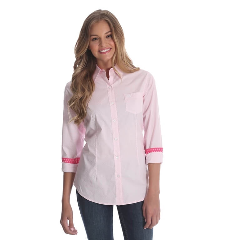 Women's Wrangler George Strait Pink and White Shirt