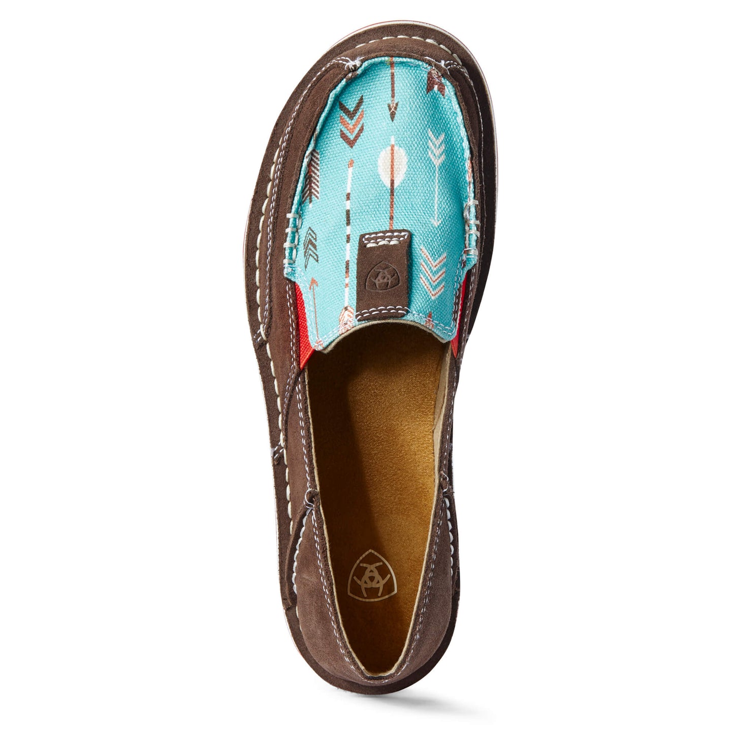 Ariat Women's Turquoise Arrows & Chocolate Suede Cruisers