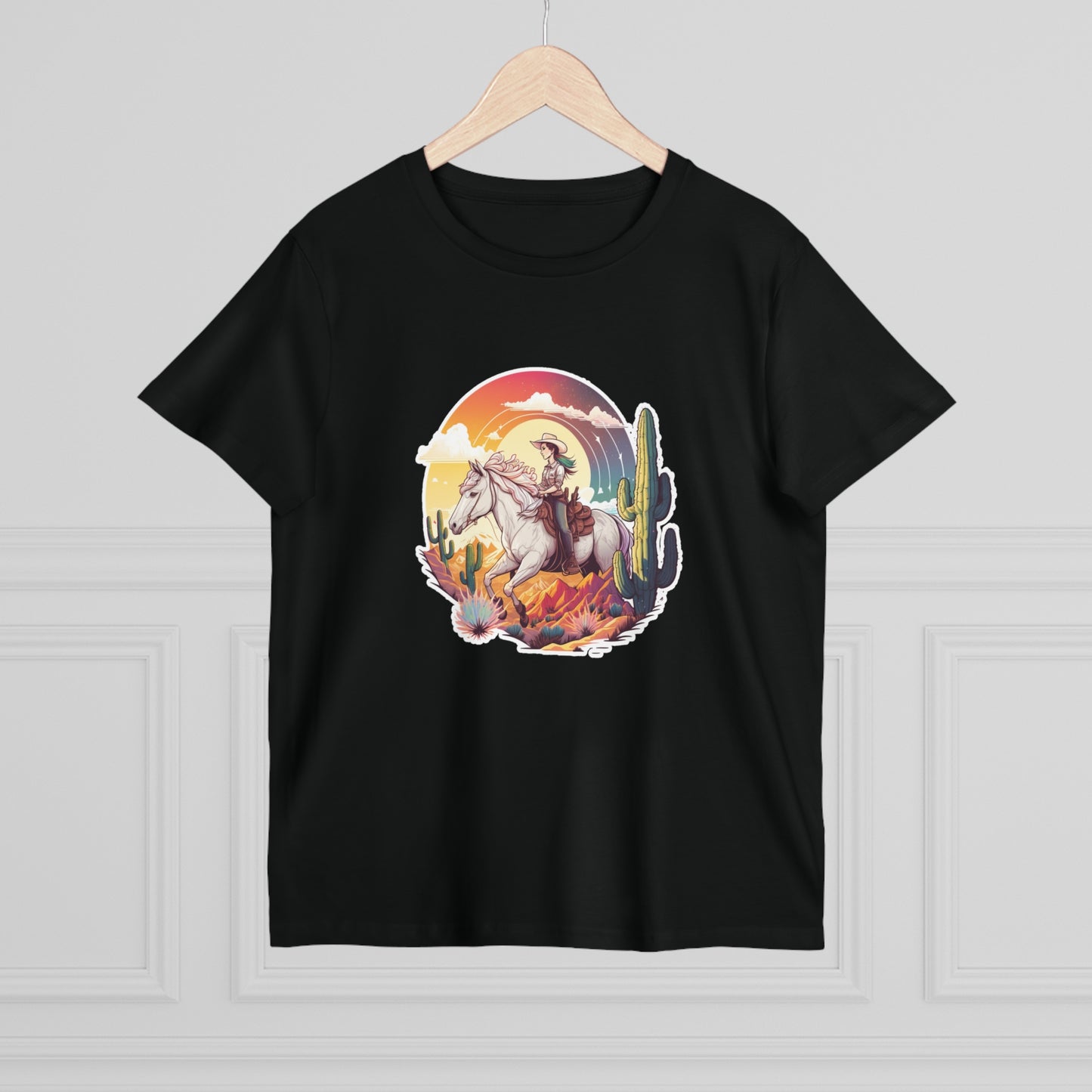 Women’s Sunset Cowgirl crew neck t-shirt