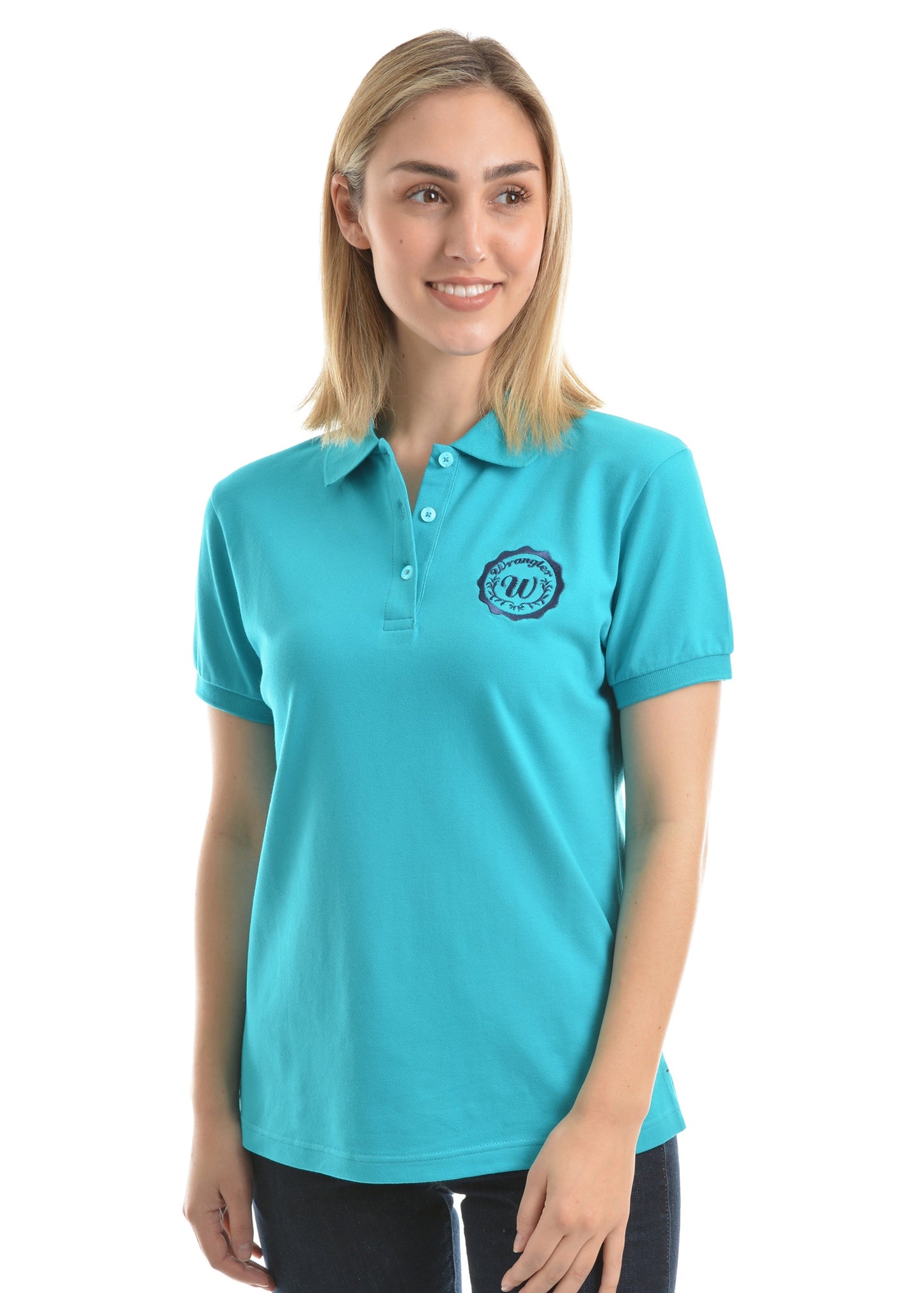 Load image into Gallery viewer, Women&amp;#39;s Wrangler Tina Shortsleeve Polo - Teal
