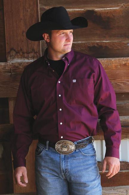 Load image into Gallery viewer, Men&amp;#39;s Cinch Solid Burgundy Shirt
