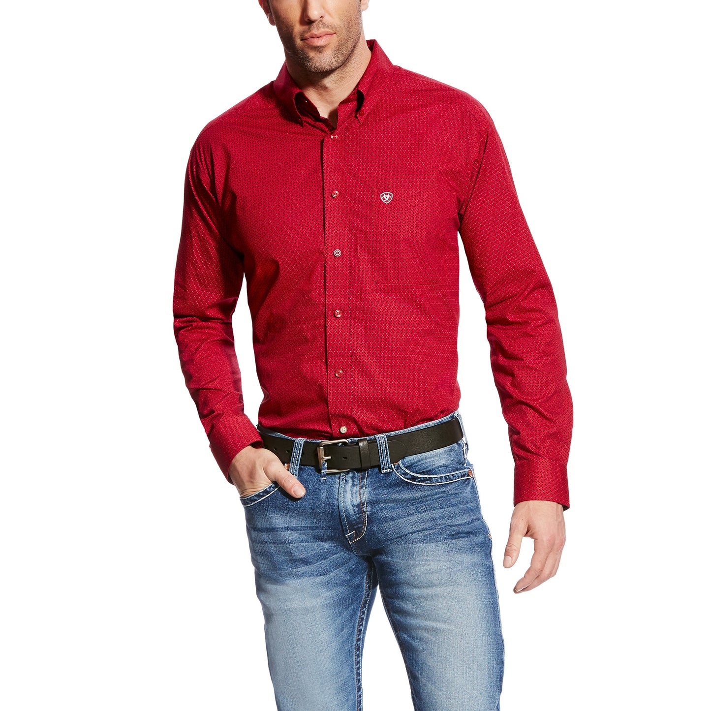 The Men's Ariat Glenn Shirt - True Crimson 