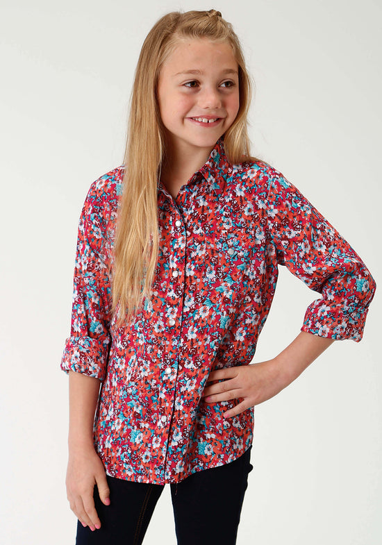 Load image into Gallery viewer, Girl&amp;#39;s Roper Pink L/S Shirt 80590021
