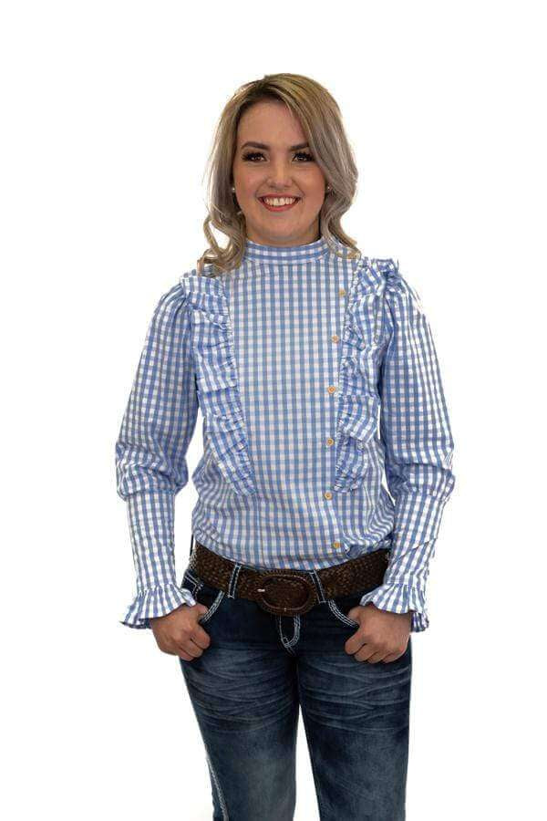 Load image into Gallery viewer, Hitchley &amp;amp; Harrow - Blue &amp;amp; White Gingham Frill
