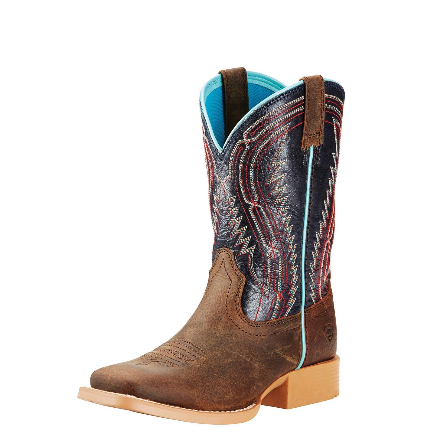 Ariat Chute Boss Kid's Western Boot Brown and Old Blue - Diamond K Country