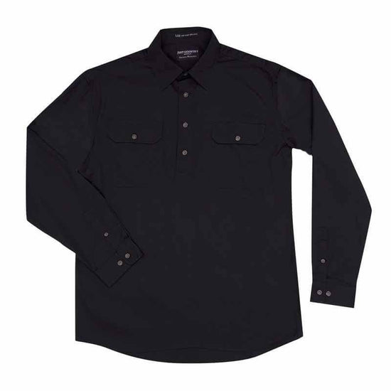 Just Country Cameron 1/2 Button Shirt Men's Black - Diamond K Country