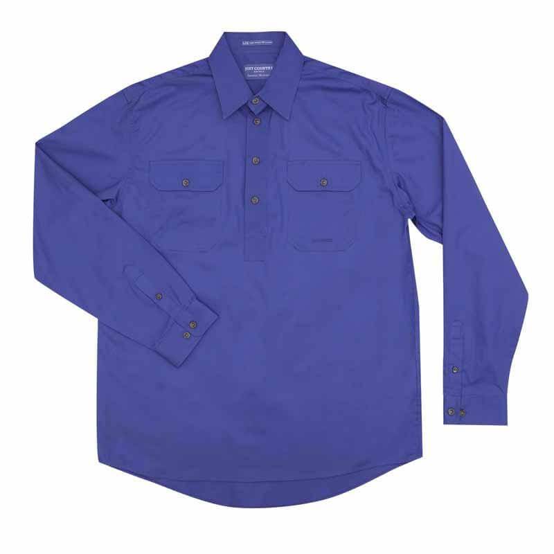 Just Country Cameron 1/2 Button Shirt Men's Blue - Diamond K Country
