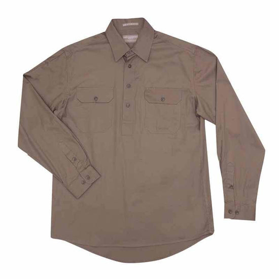 Just Country Cameron 1/2 Button Shirt Men's Brown - Diamond K Country