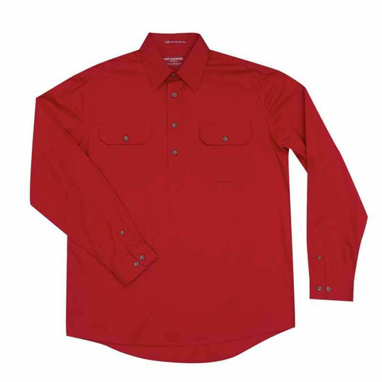 Just Country Cameron 1/2 Button Shirt Men's Chilli - Diamond K Country