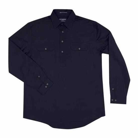 Just Country Cameron 1/2 Button Shirt Men's Navy - Diamond K Country