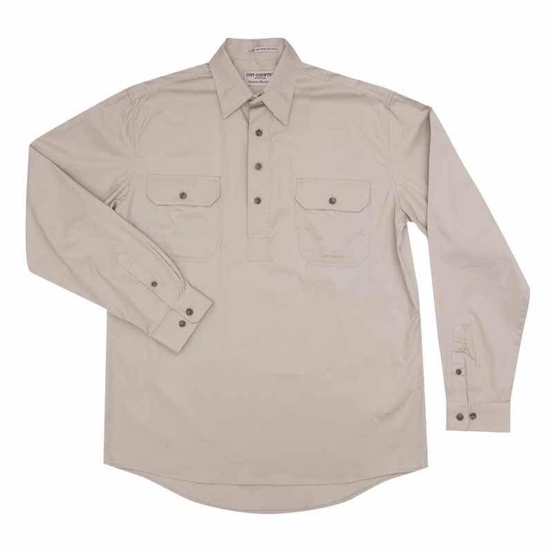 Just Country Cameron 1/2 Button Shirt Men's Stone - Diamond K Country