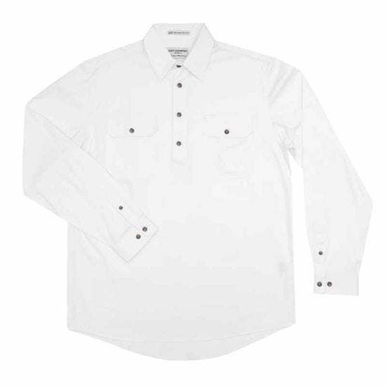 Just Country Cameron 1/2 Button Shirt Men's White - Diamond K Country