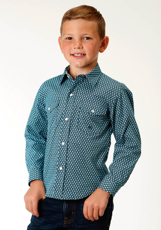 Load image into Gallery viewer, Boy&amp;#39;s Roper Blue Shirt 30225359
