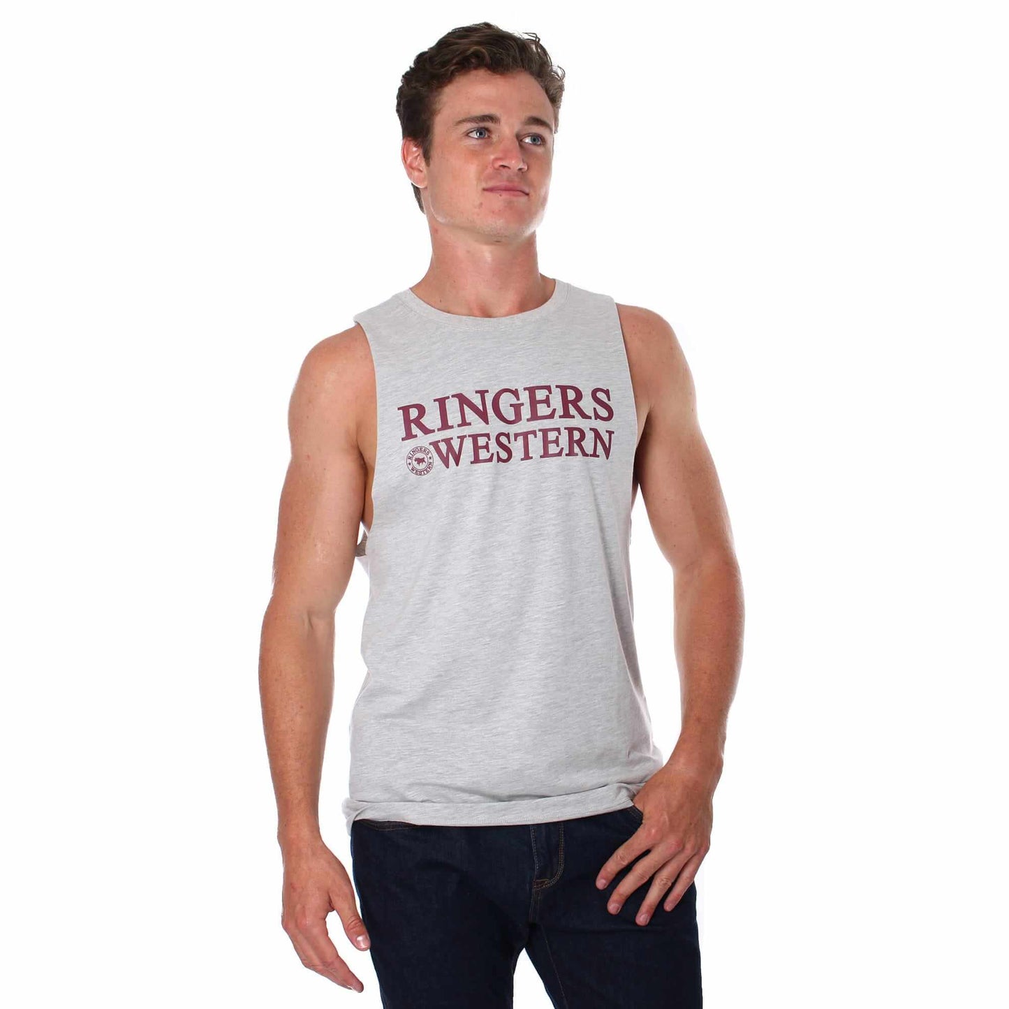 Ringers Western - Nambucca Mens Muscle Tank Grey Marle 118102002