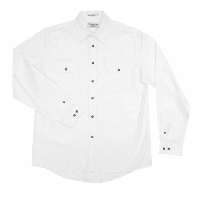 Just Country Evan Full Button Shirt Men's White - Diamond K Country