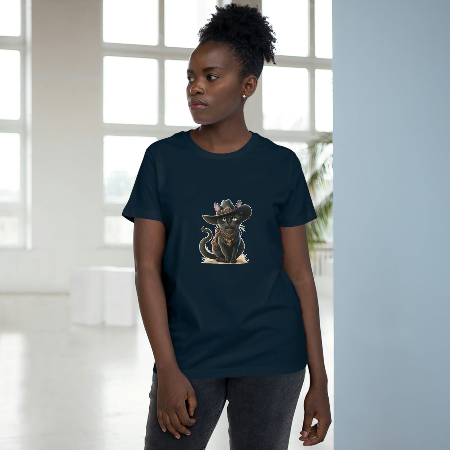 Load image into Gallery viewer, Women&amp;#39;s Western Kitty Crew Neck T-shirt
