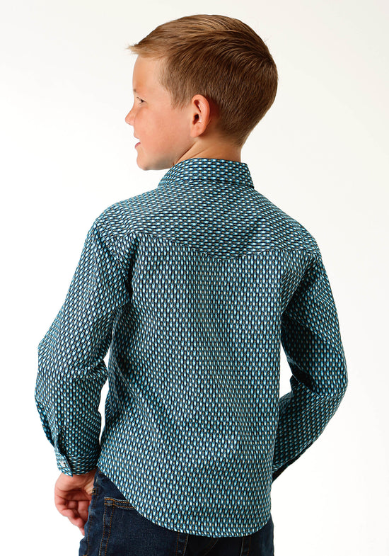Load image into Gallery viewer, Boy&amp;#39;s Roper Blue Shirt 30225359
