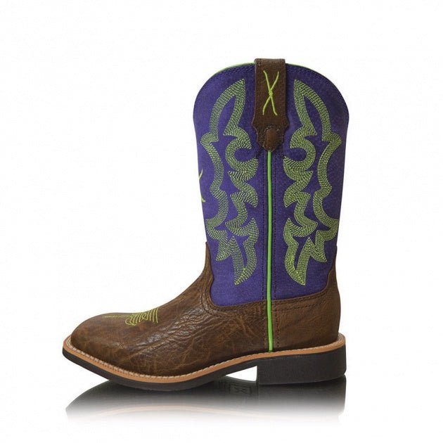 Kid's Twisted X – Cow Kids Ruffstock Brown/Purple – Diamond K Country