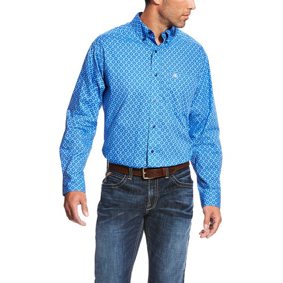 Load image into Gallery viewer, Men&amp;#39;s Ariat Blue Marina Marvel Print Shirt
