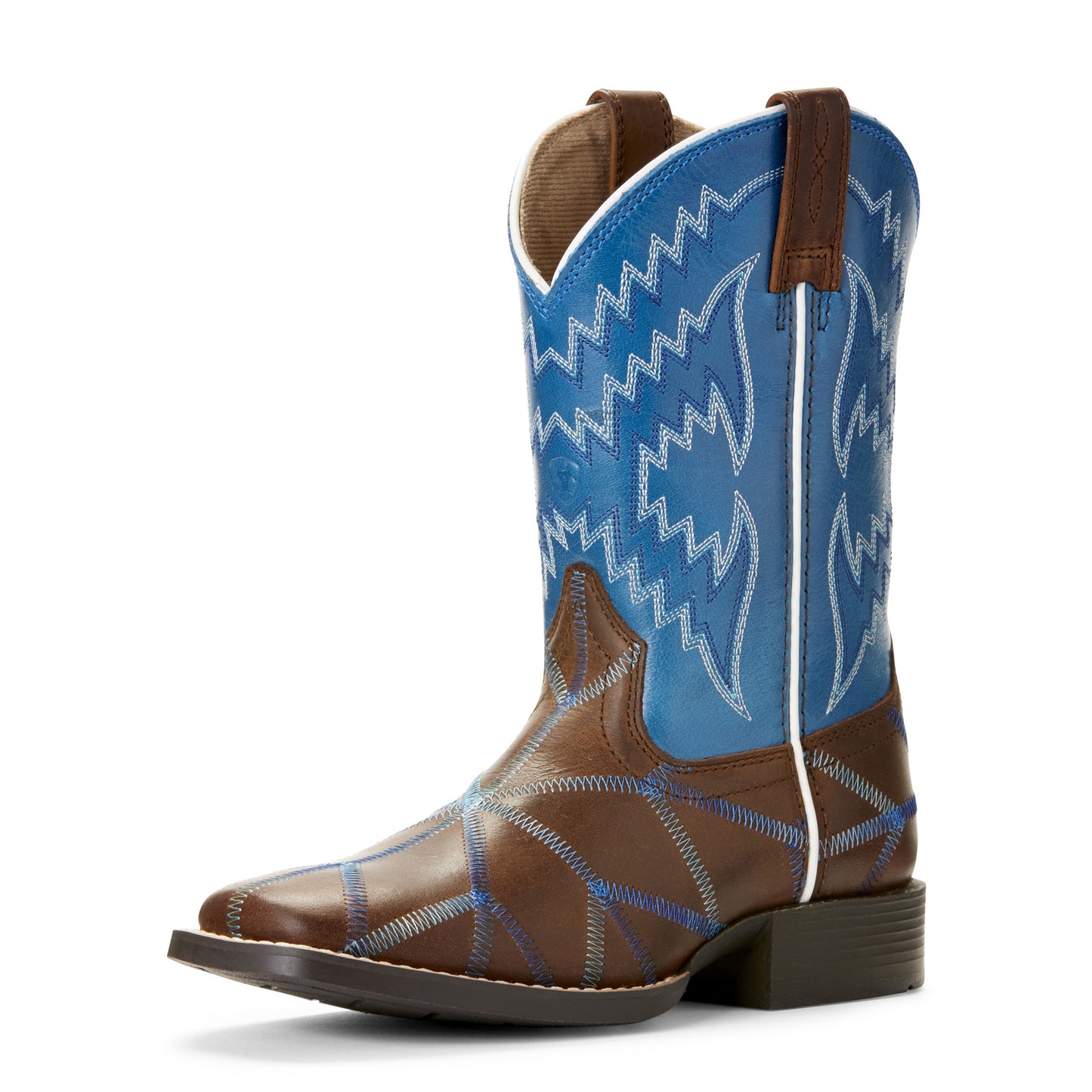 Load image into Gallery viewer, Ariat Kid&amp;#39;s Twisted Tycoon Brown &amp;amp; Blue Western Boots 10027277
