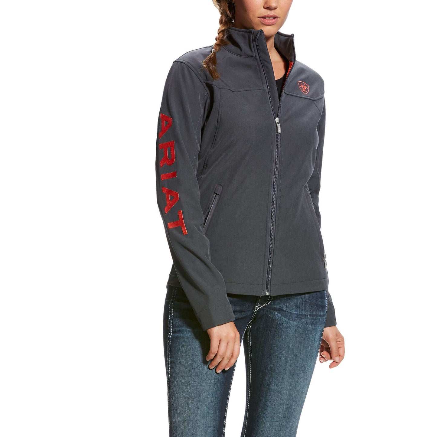 Load image into Gallery viewer, Women&amp;#39;s Ariat Grey Softshell Jacket
