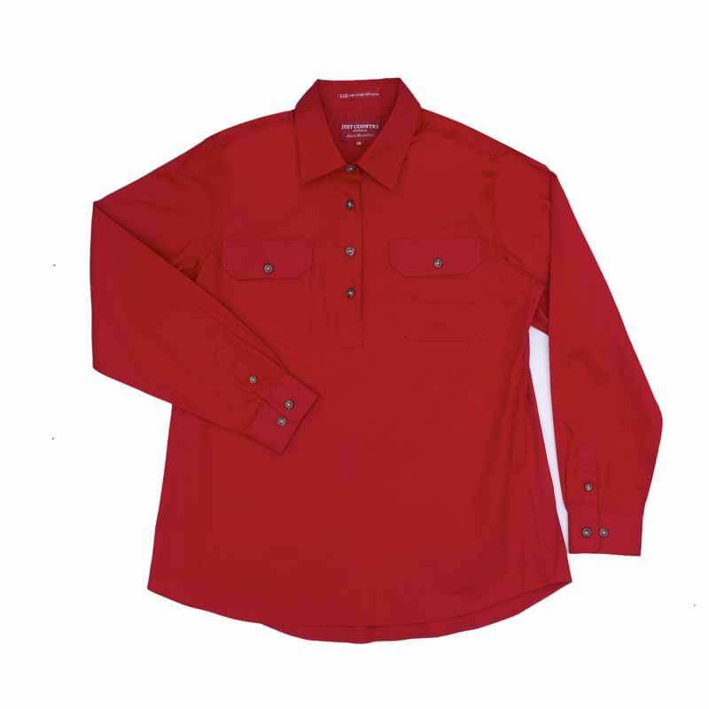 Just Country Jahna 1/2 Button Shirt Women's Chilli - Diamond K Country