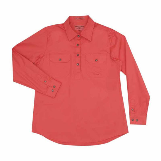 Just Country Jahna 1/2 Button Shirt Women's Hot Coral - Diamond K Country