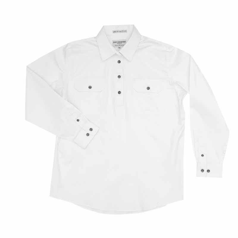 Just Country Jahna 1/2 Button Shirt Women's White - Diamond K Country