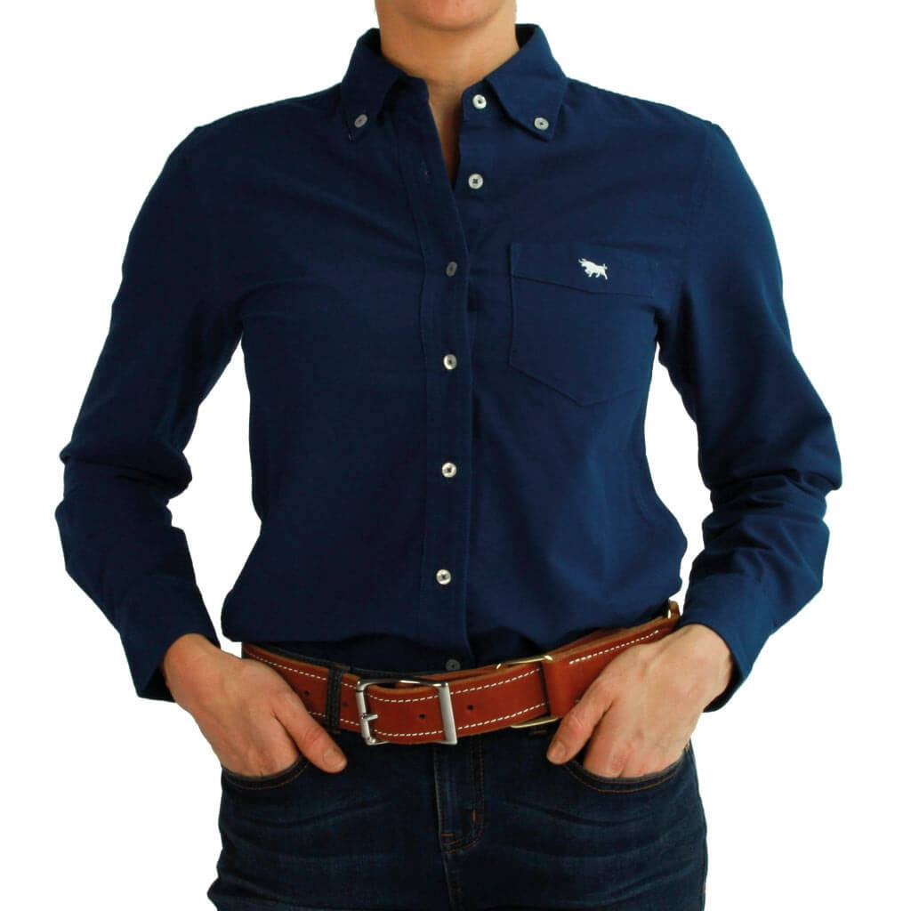 Ringers Western - Navy Cambridge Womens Slim Fit Oxford Shirt