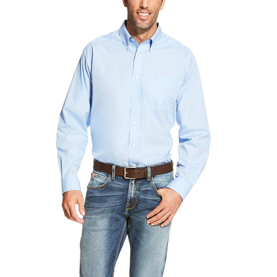 Men's Ariat Solid WF Shirt Light Blue - Diamond K Country
