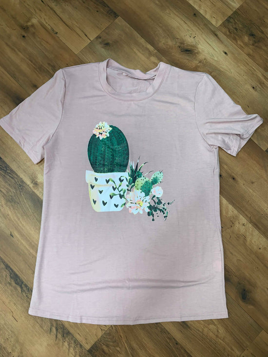 Load image into Gallery viewer, Pale Pink Cactus Shirt
