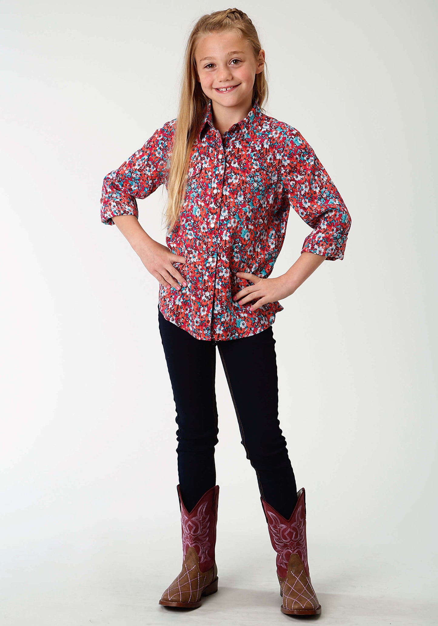 Girl's Roper Pink L/S Shirt 80590021