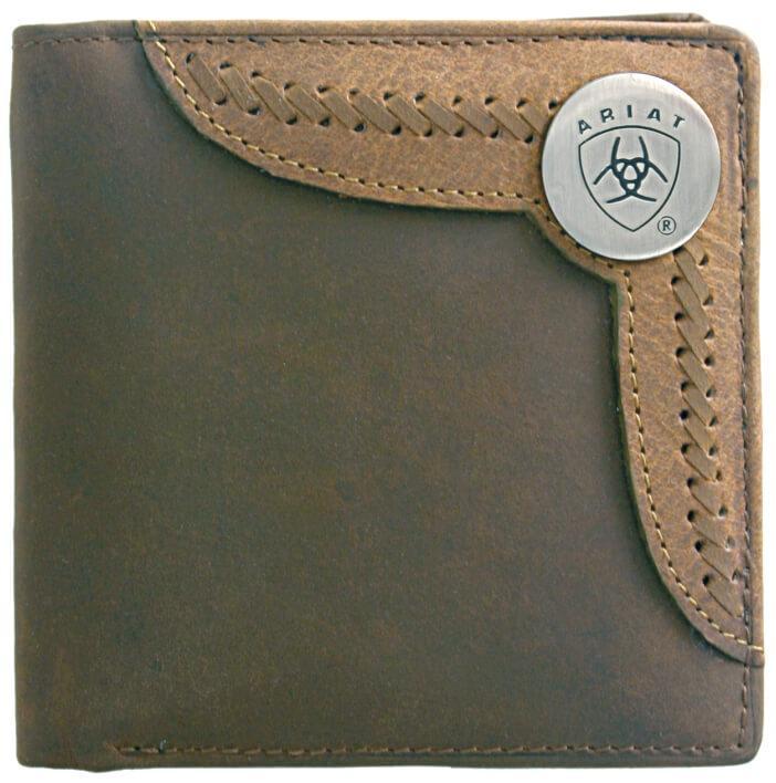 Ariat Bifold Brown Stitch Wallet - Diamond K Country