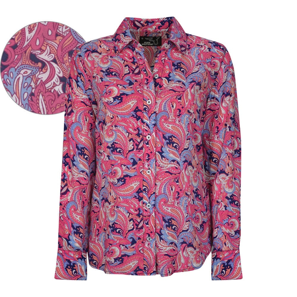 Load image into Gallery viewer, Women&amp;#39;s Pure Western Ambrosia Print Shirt
