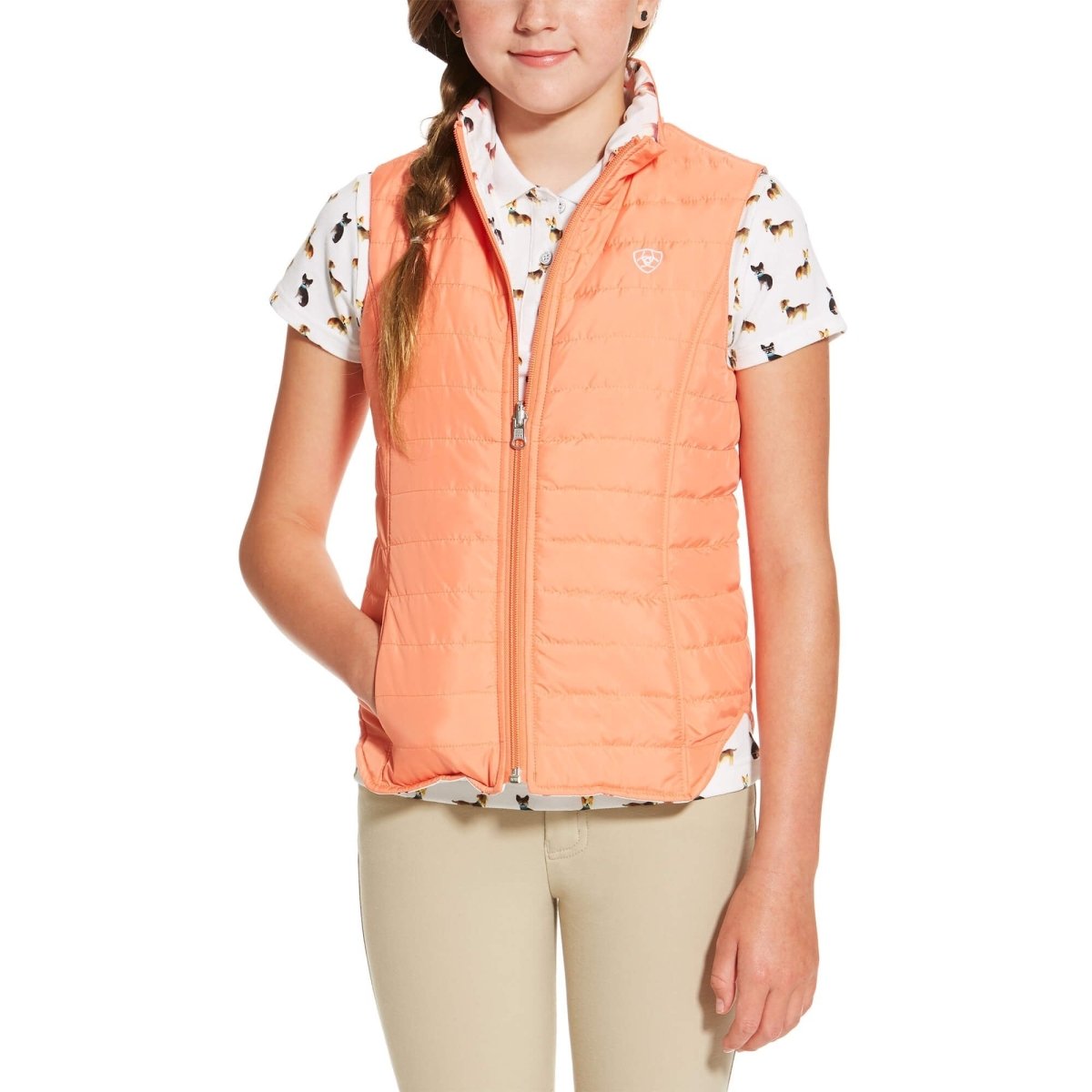 Girl's Emma Reversible Peach Vest - Diamond K Country