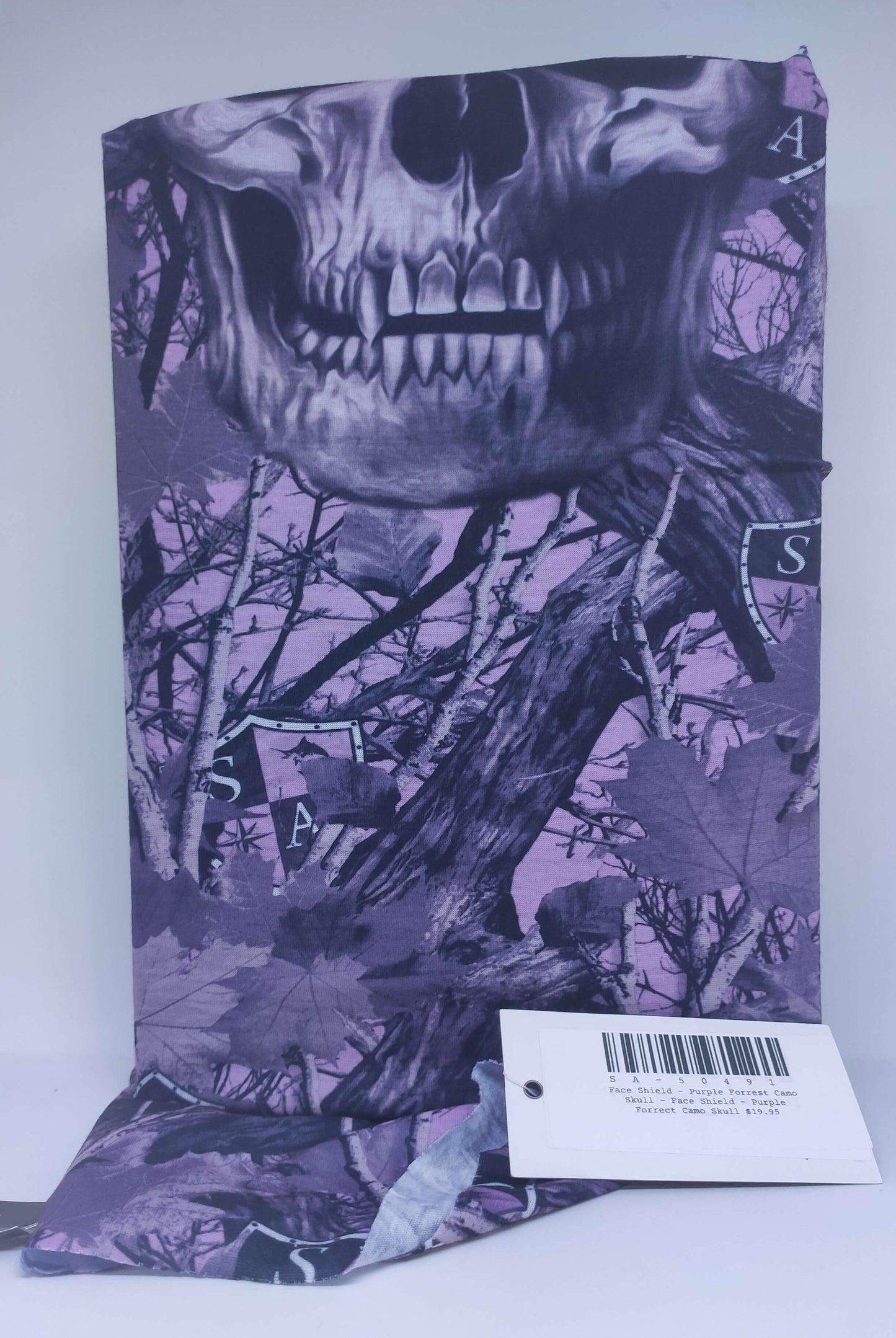 Face Shield - Purple Forrest Camo Skull