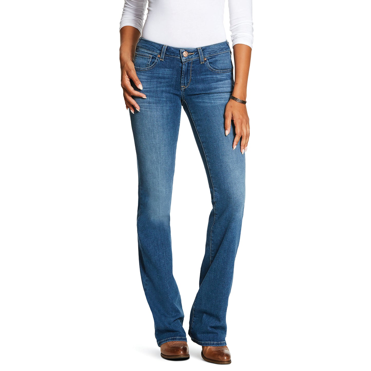 Load image into Gallery viewer, Women&amp;#39;s Ariat Ultra Stretch Boot Cut Jeans Lauren Rosa
