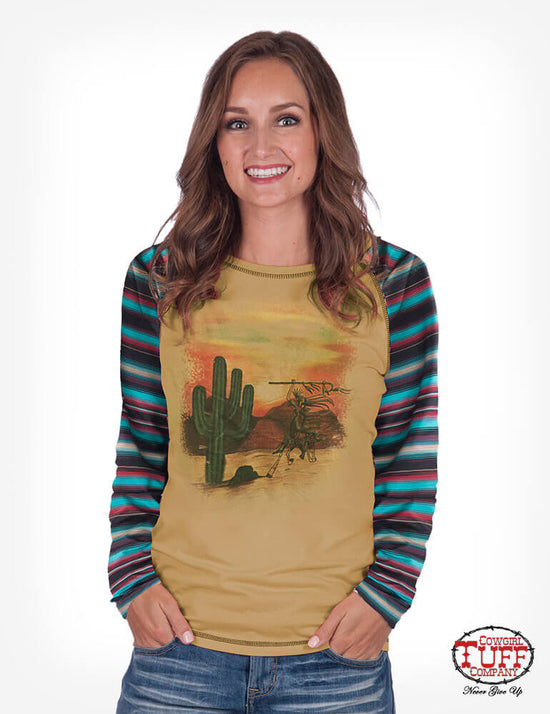 Load image into Gallery viewer, Cowgirl Tuff - Desert Print Tee
