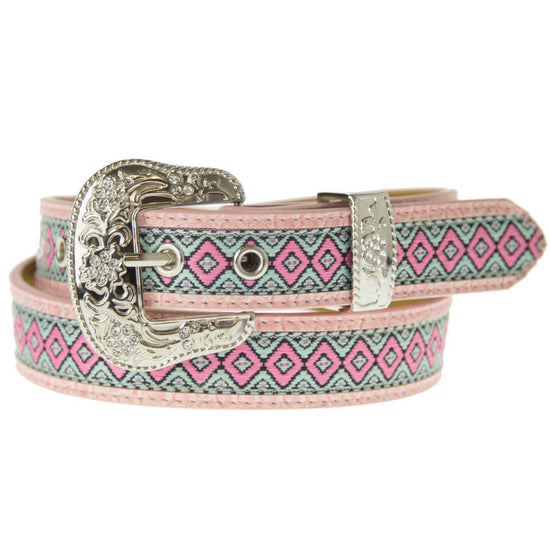 Load image into Gallery viewer, Girl&amp;#39;s Brigalow Pink Aztec Belt
