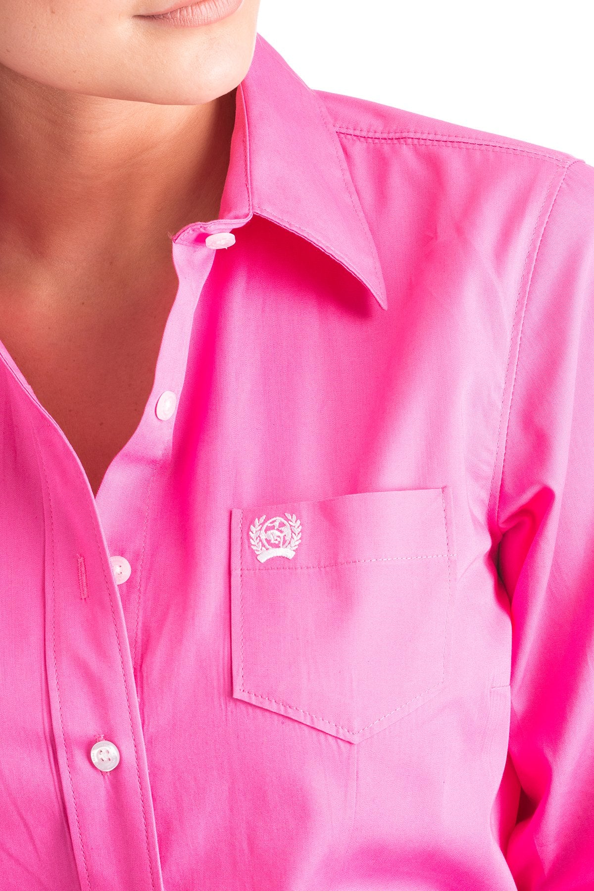 Women's Cinch Pink Solid Shirt MSW9164033