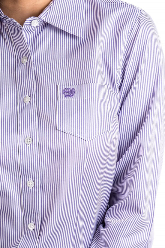 Load image into Gallery viewer, Women&amp;#39;s Cinch Purple Pin Stripe Shirt
