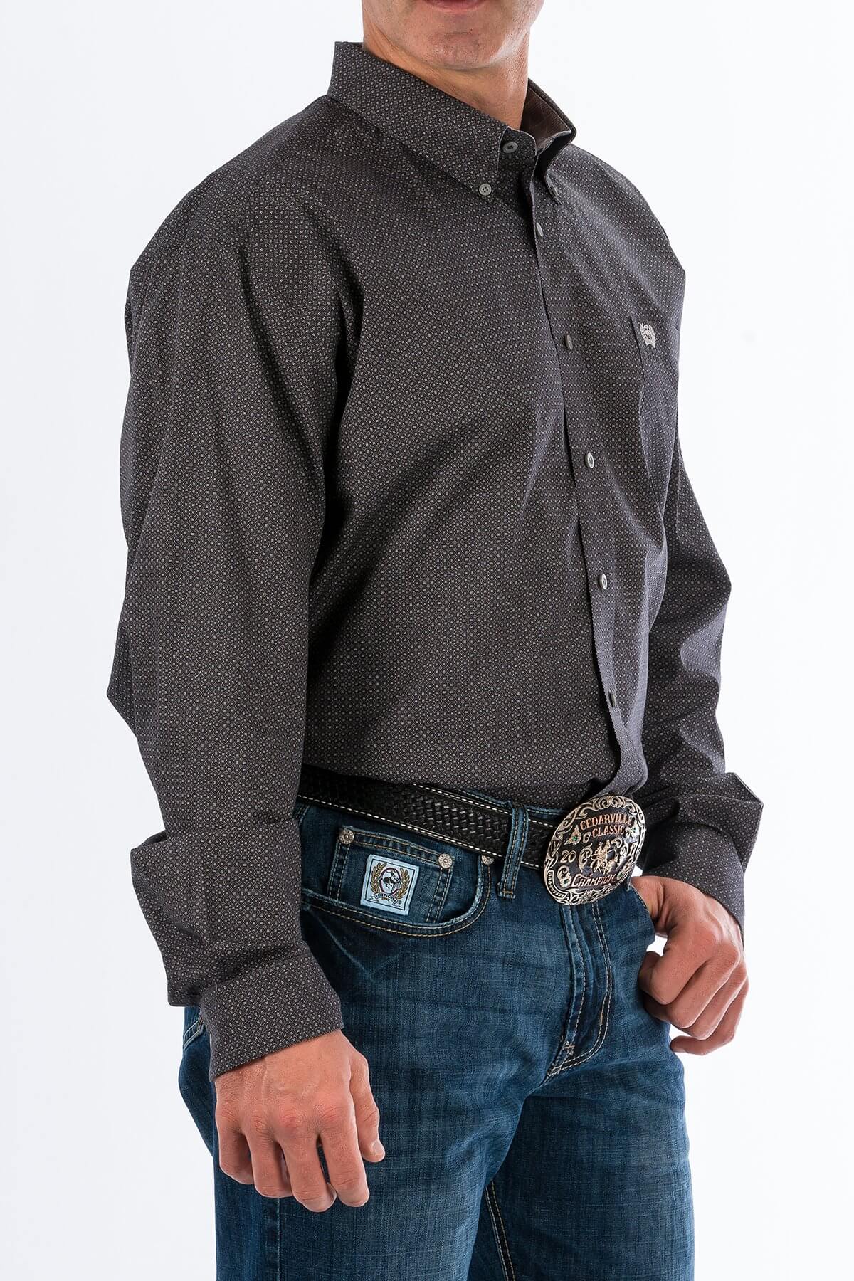 Load image into Gallery viewer, Men&amp;#39;s Grey Cinch Shirt
