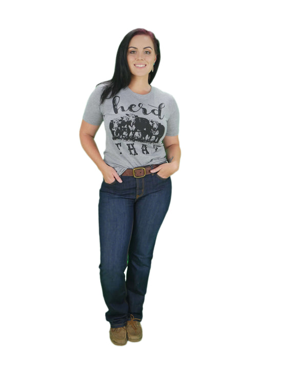 Women's "Herd That" Cow Graphic Tee