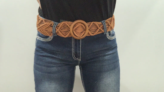 Load image into Gallery viewer, Women&amp;#39;s Vintage Bohemian Woven Brown Belt
