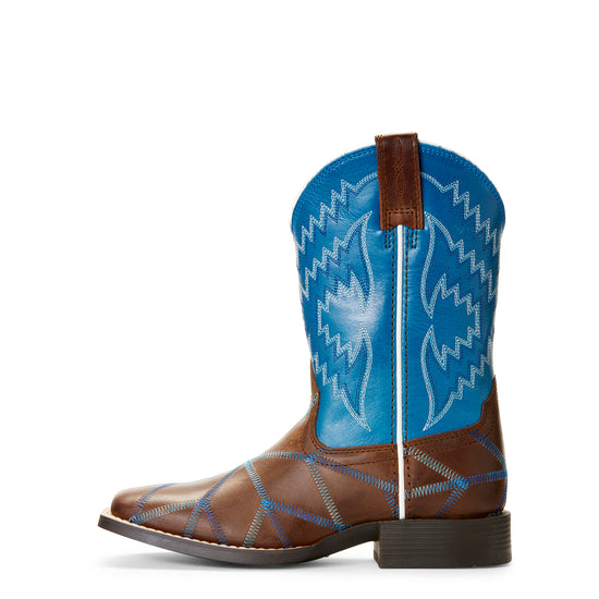 Ariat Kid's Twisted Tycoon Brown & Blue Western Boots 10027277