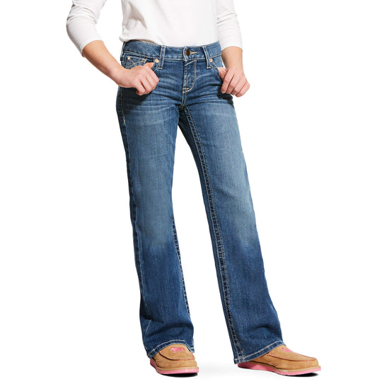Load image into Gallery viewer, Girl&amp;#39;s Ariat R.E.A.L. Whipstitch Eleanor Boot Cut Jeans
