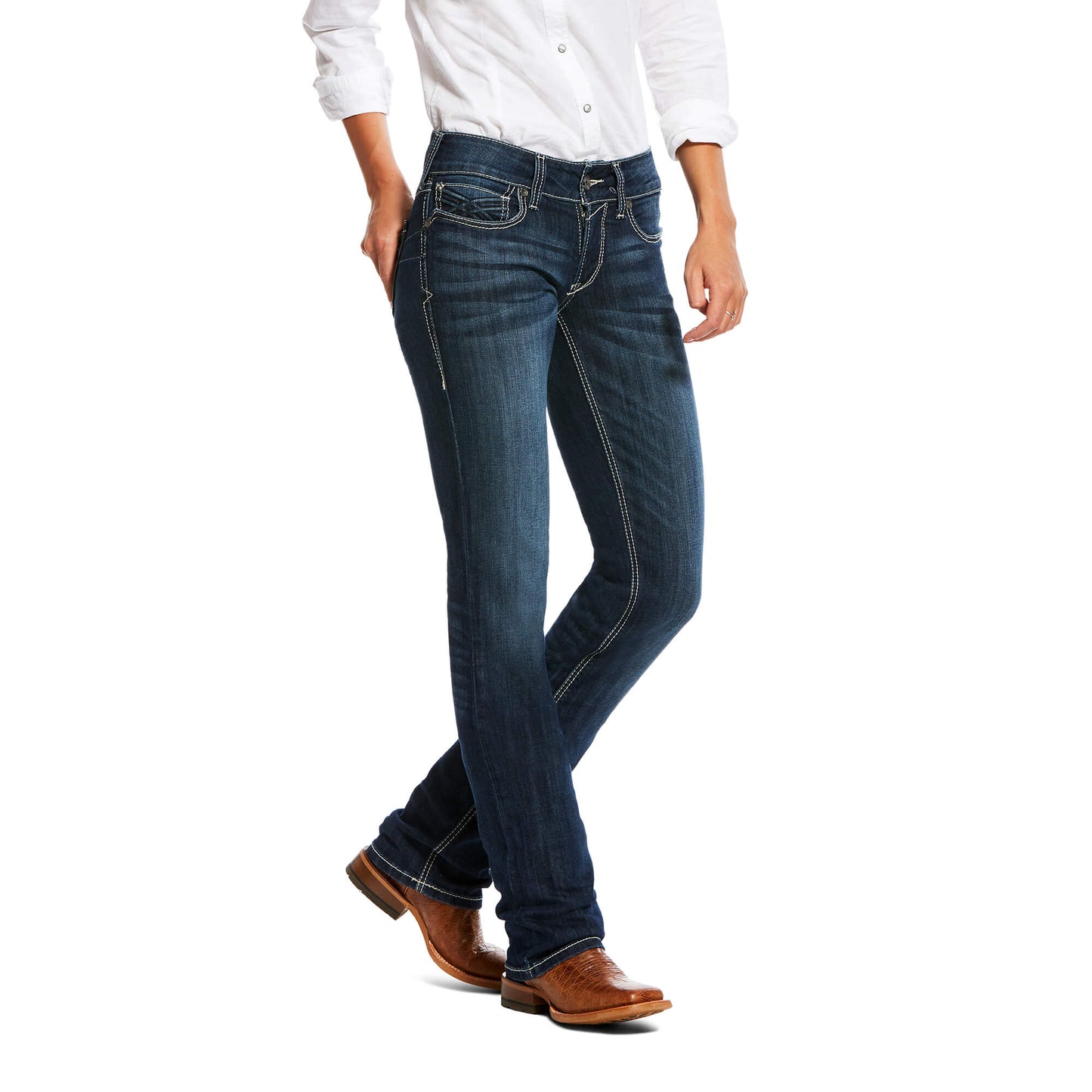 Women's Ariat R.E.A.L Willow 3D Mid Rise Straight  Jeans