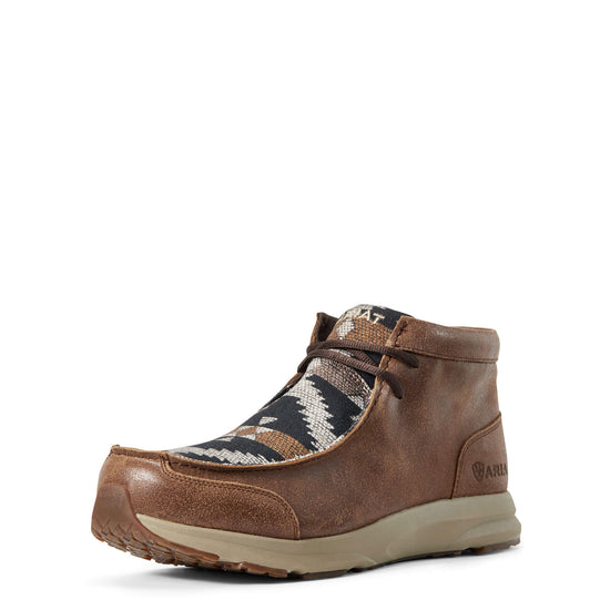 Load image into Gallery viewer, Men&amp;#39;s Ariat Spitfire Wicker Navy Aztec Print Moc Boots
